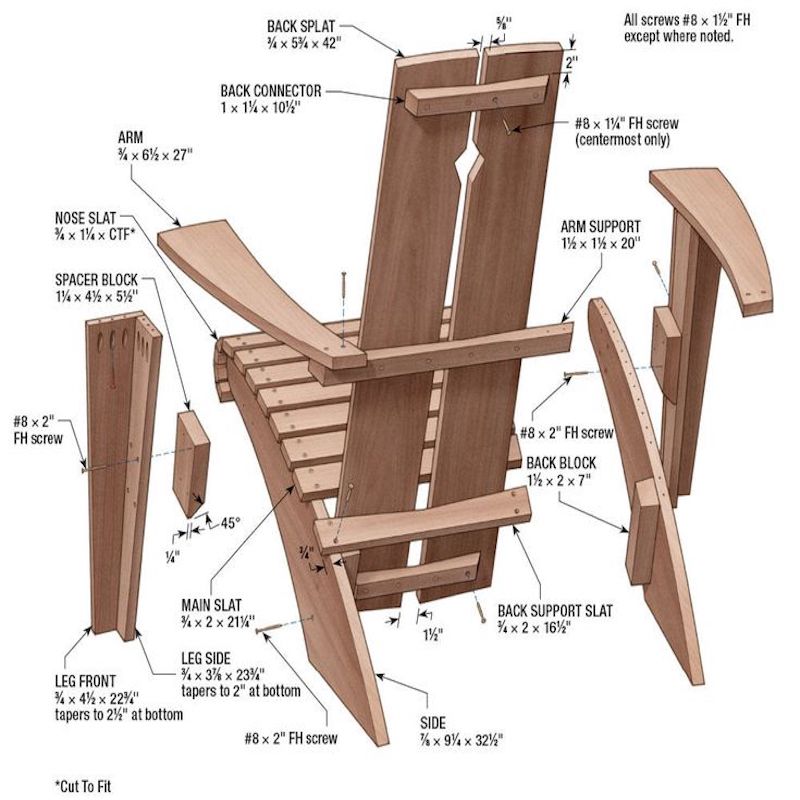 ergonomic folding adirondack chair plans blueprints cedar woodworking