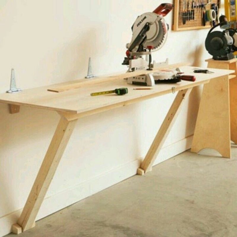 folding workbench plans for garage birch plywood top diy