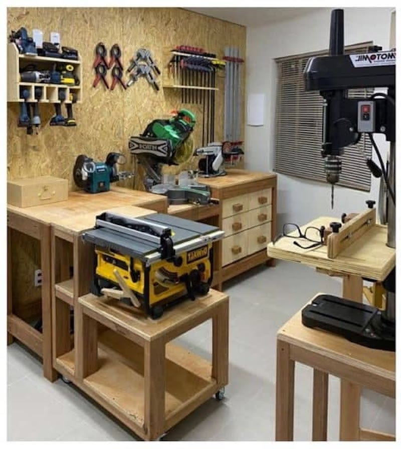 garage workshop layout ideas for woodworkers mobile tool base