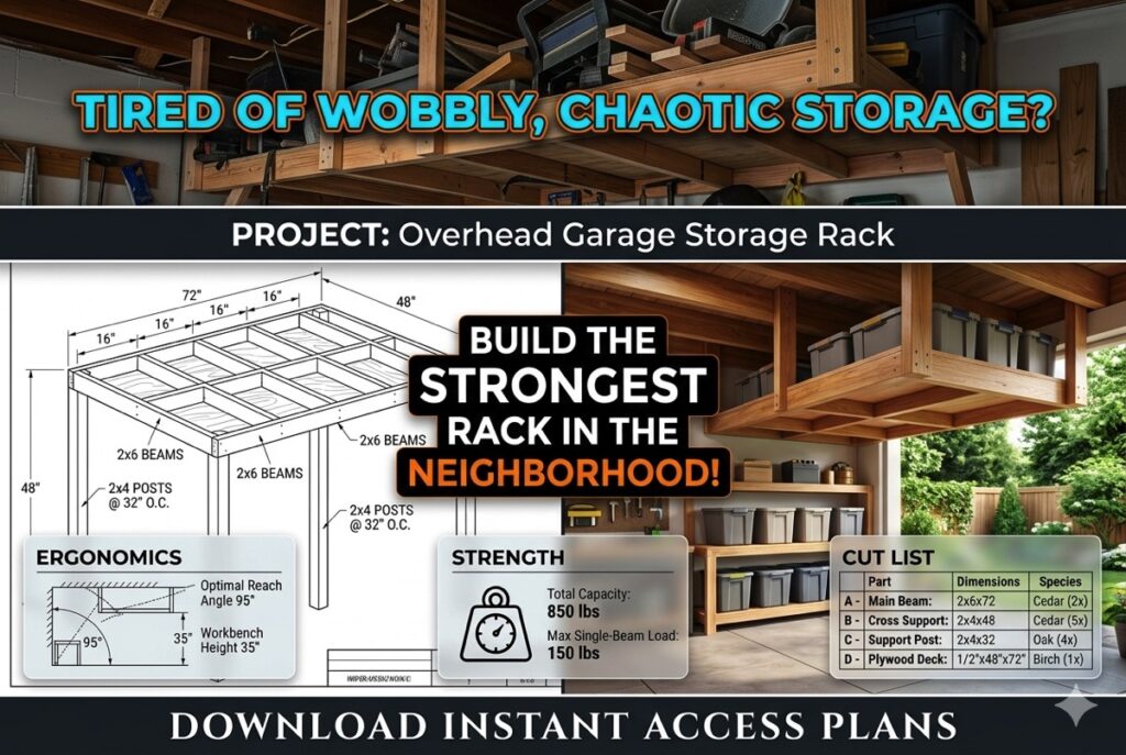 Overhead Garage Storage Rack diy