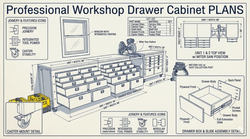 Professional Workshop Drawer Cabinet