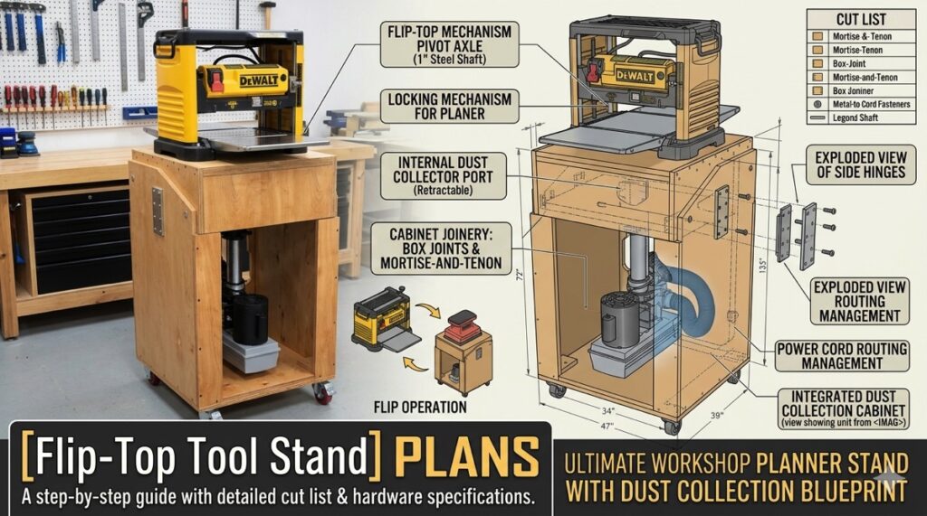 flip-top tool stand plans diy workbench projects
