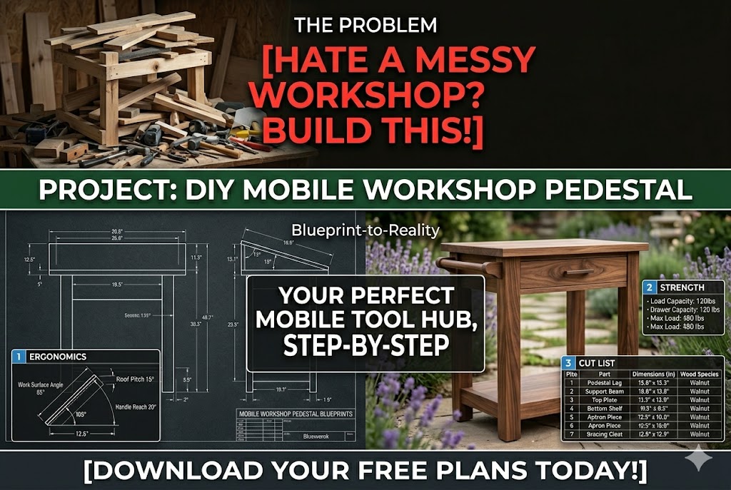 Benchtop Tool Storage Pedestal Blueprints Build Plans