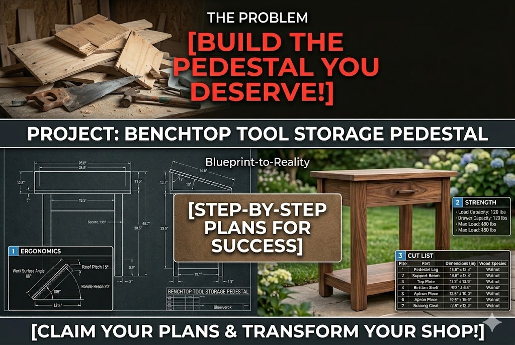 Benchtop Tool Storage Pedestal Blueprints Build Plans 2