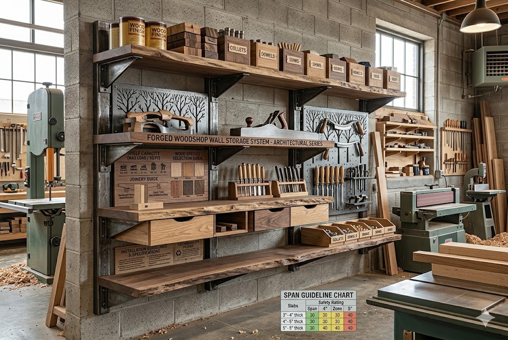 Heavy-Duty Wall Shelving Units for Woodshops
