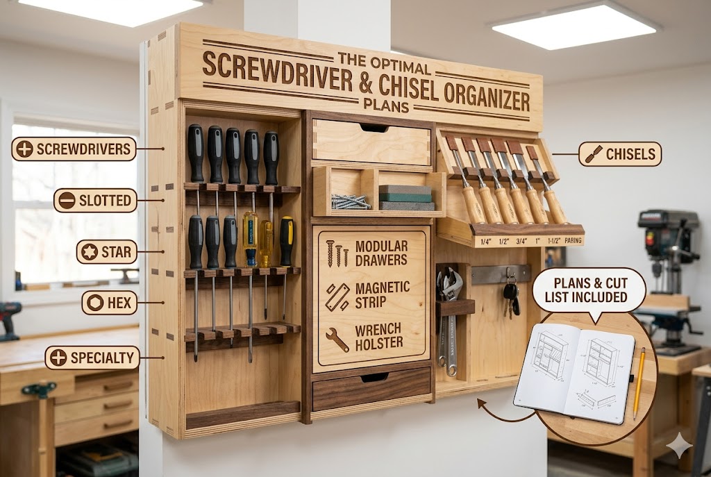 Screwdriver and Chisel Rack Organization Plans
