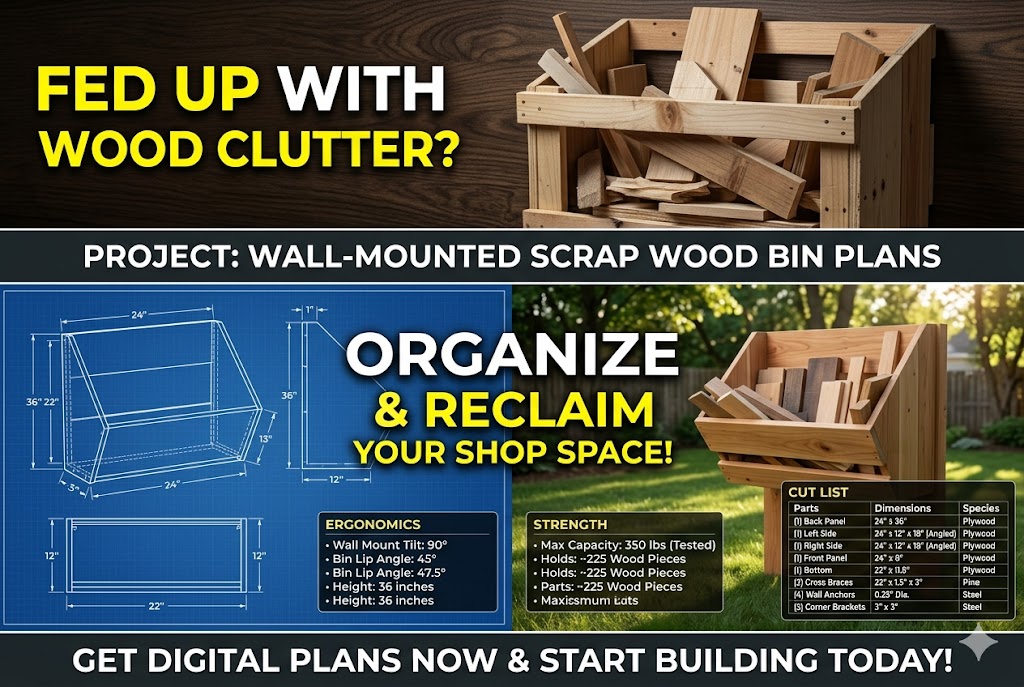 Wall-Mounted Scrap Wood Bin Plans