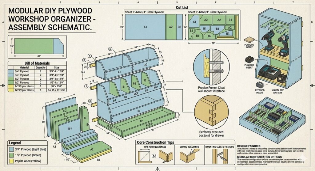 Wall-Mounted Scrap Wood Bin Plans